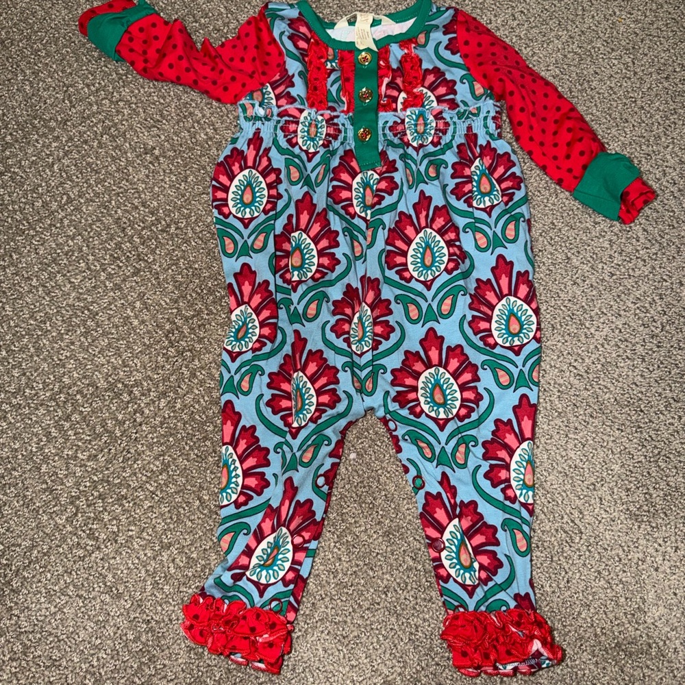 Matilda Jane Red and Green Floral Bodysuit